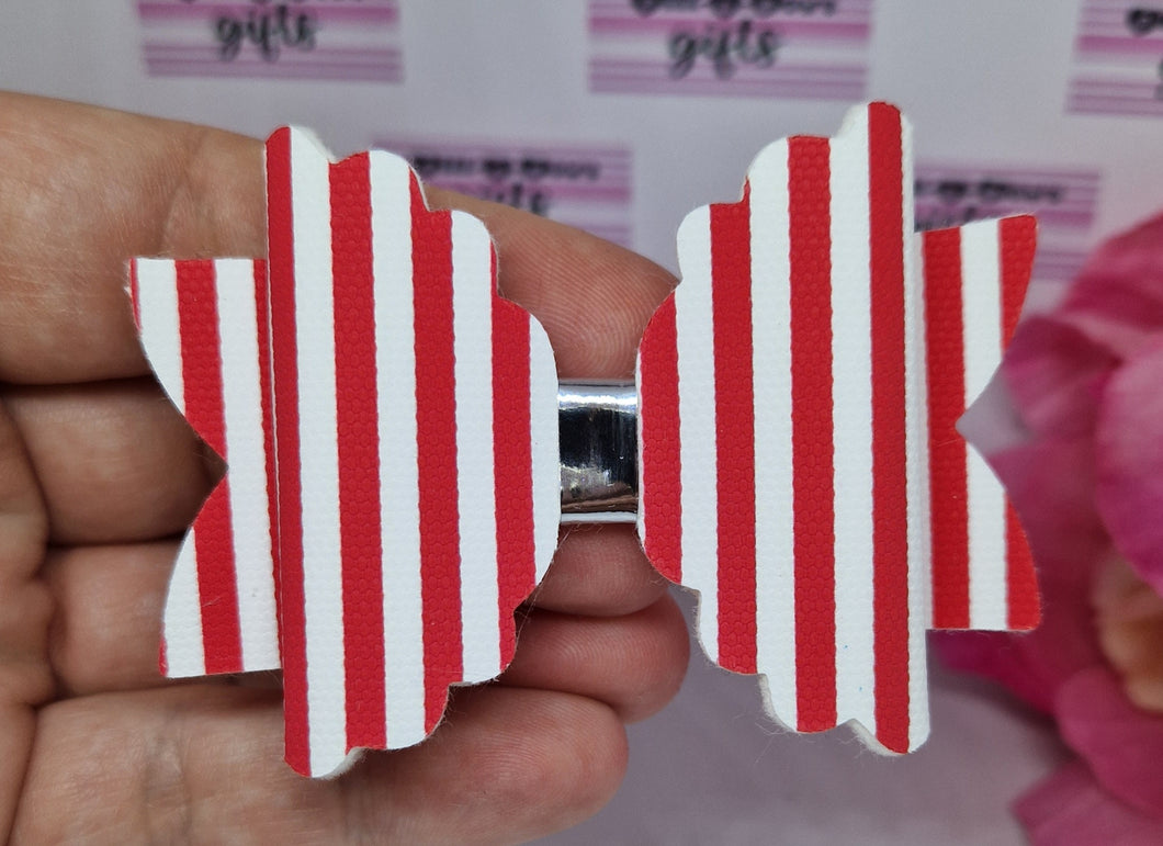 Red and white stripey bow