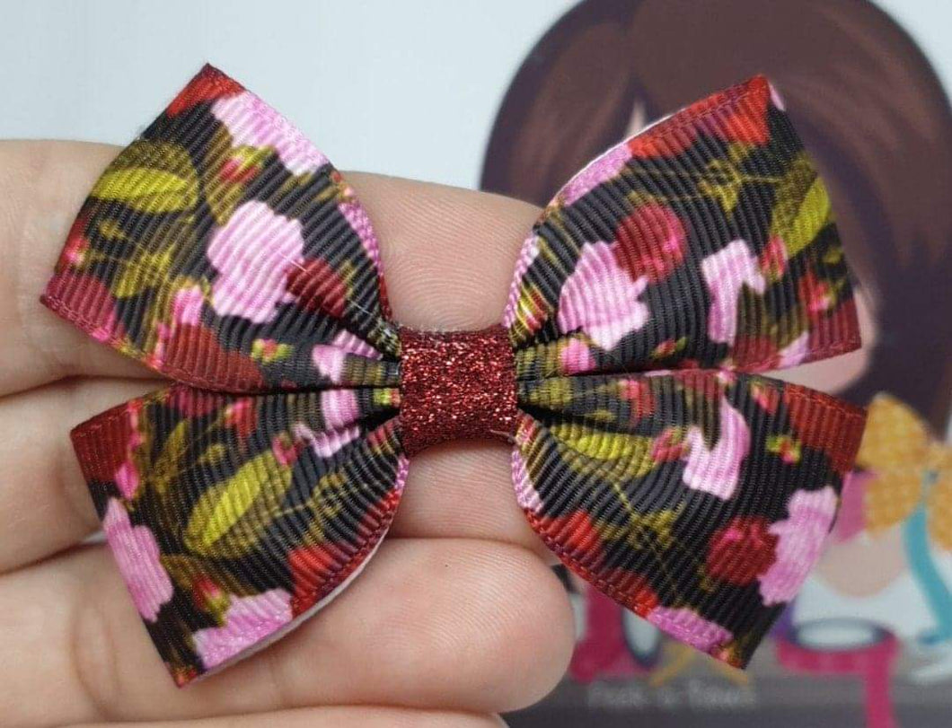 Pink and red floral ribbon