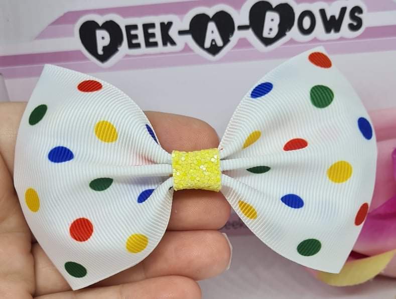 Large spotty ribbon bow